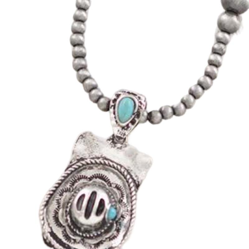 Cowboy Hat Navajo Style Bead Necklace