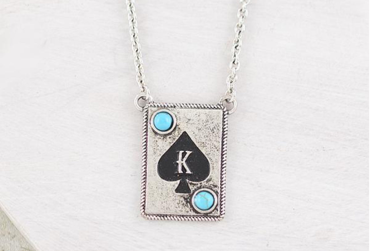 Ace Card Initial Necklace