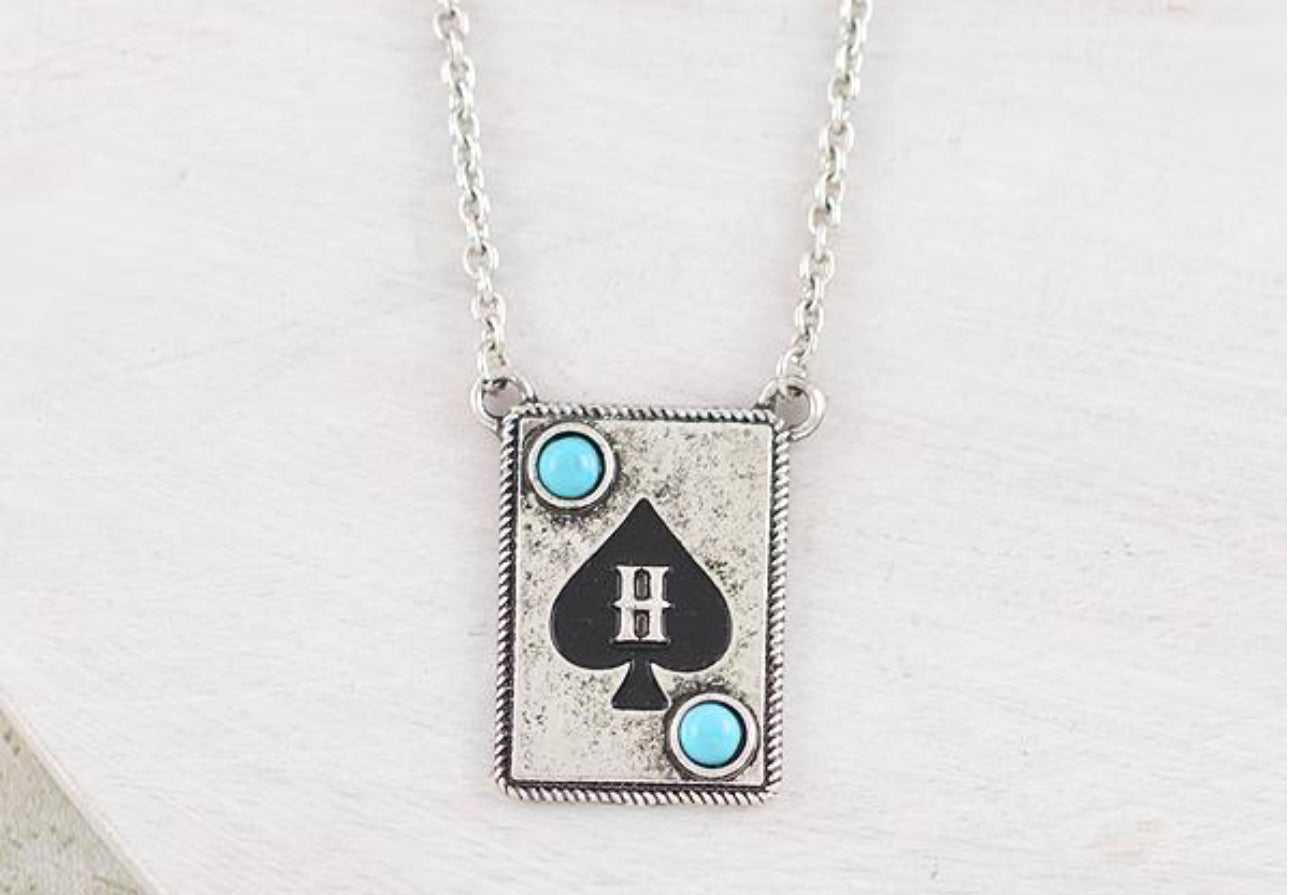 Ace Card Initial Necklace