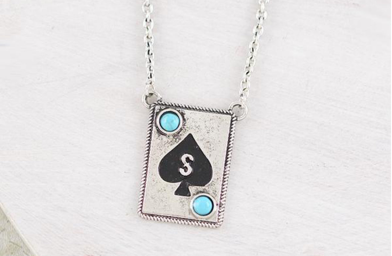 Ace Card Initial Necklace