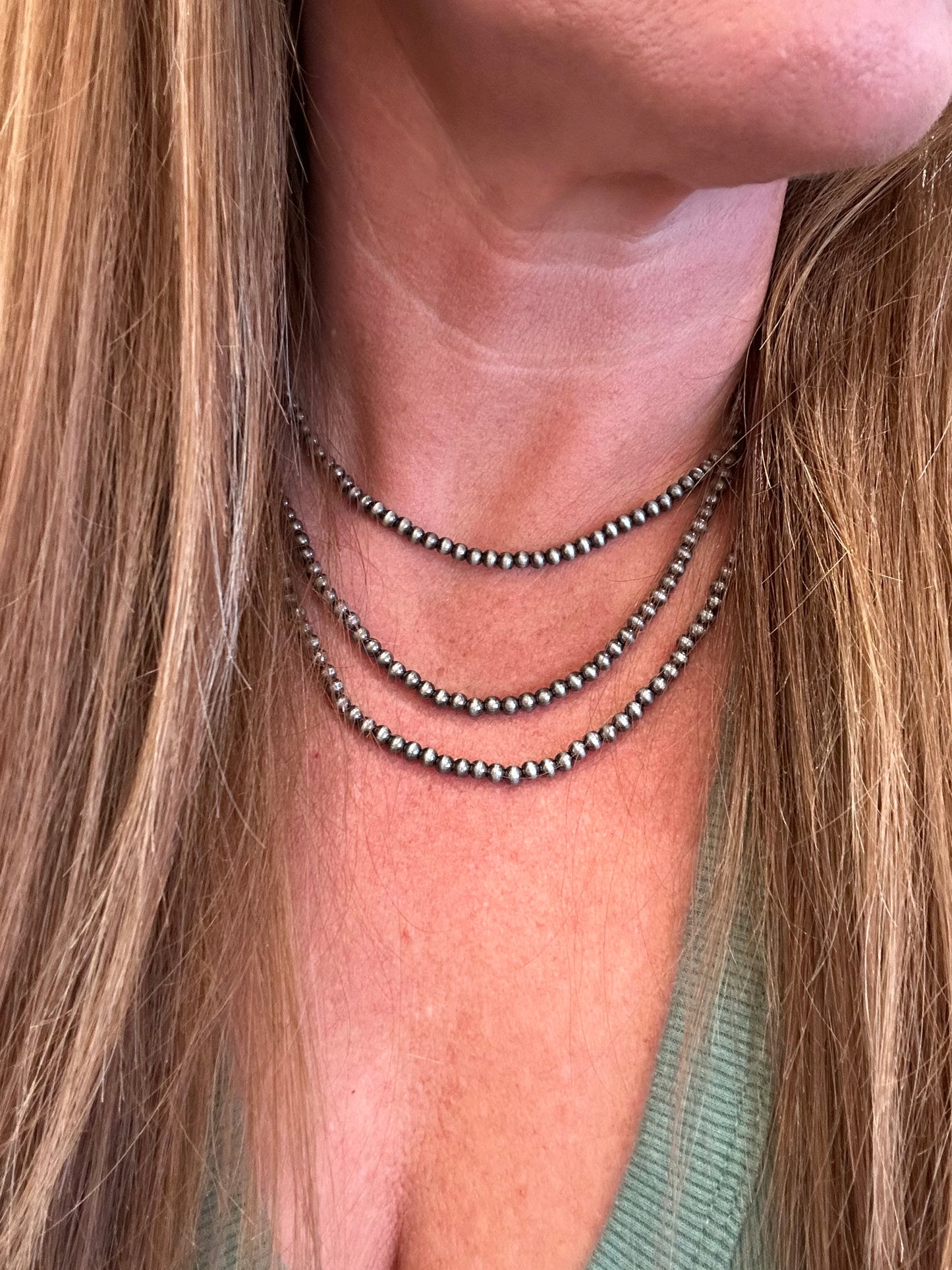 Western Three Row Navajo Style Layering Necklace