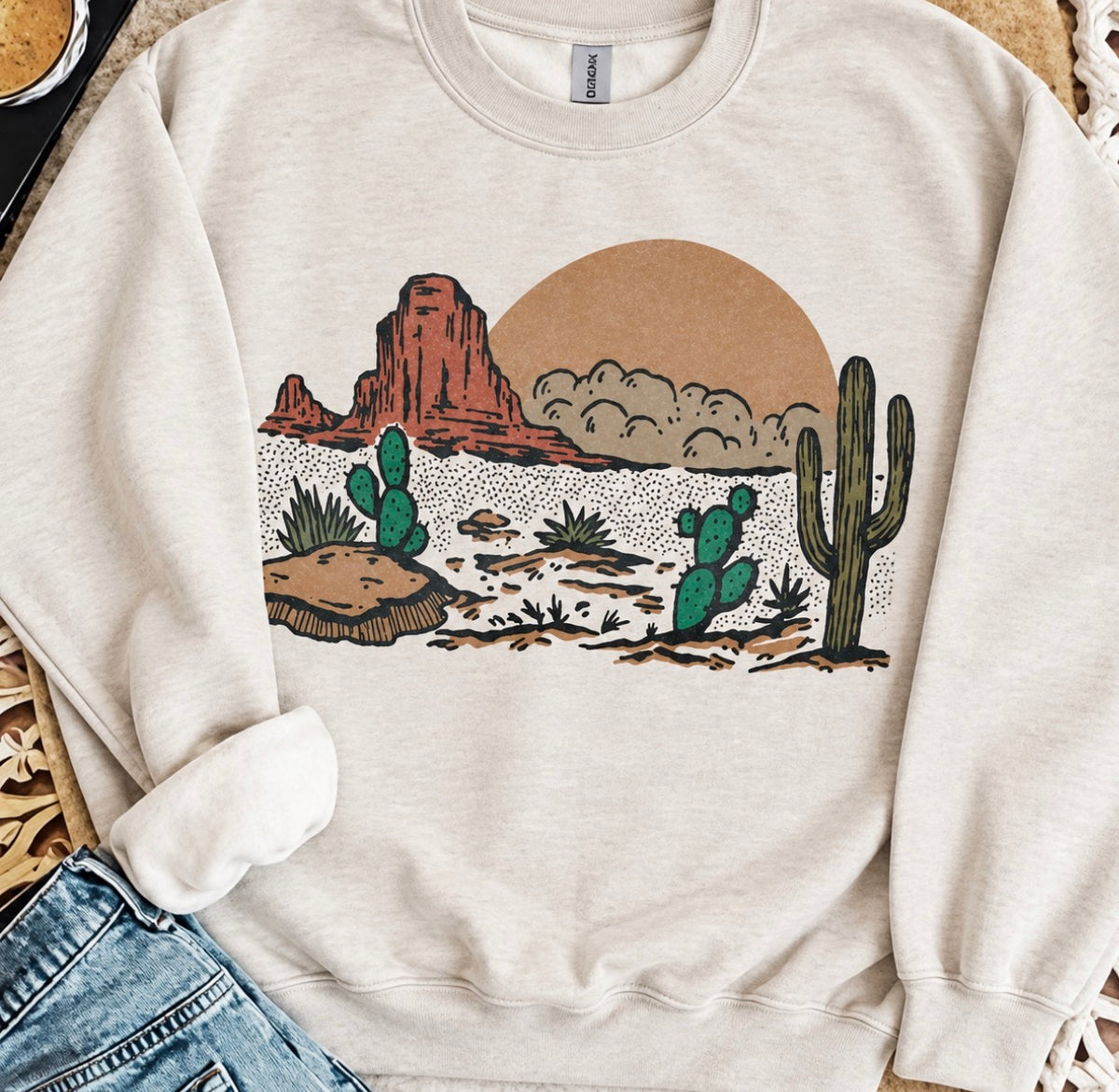 Cactus Desert Graphic Sweatshirt