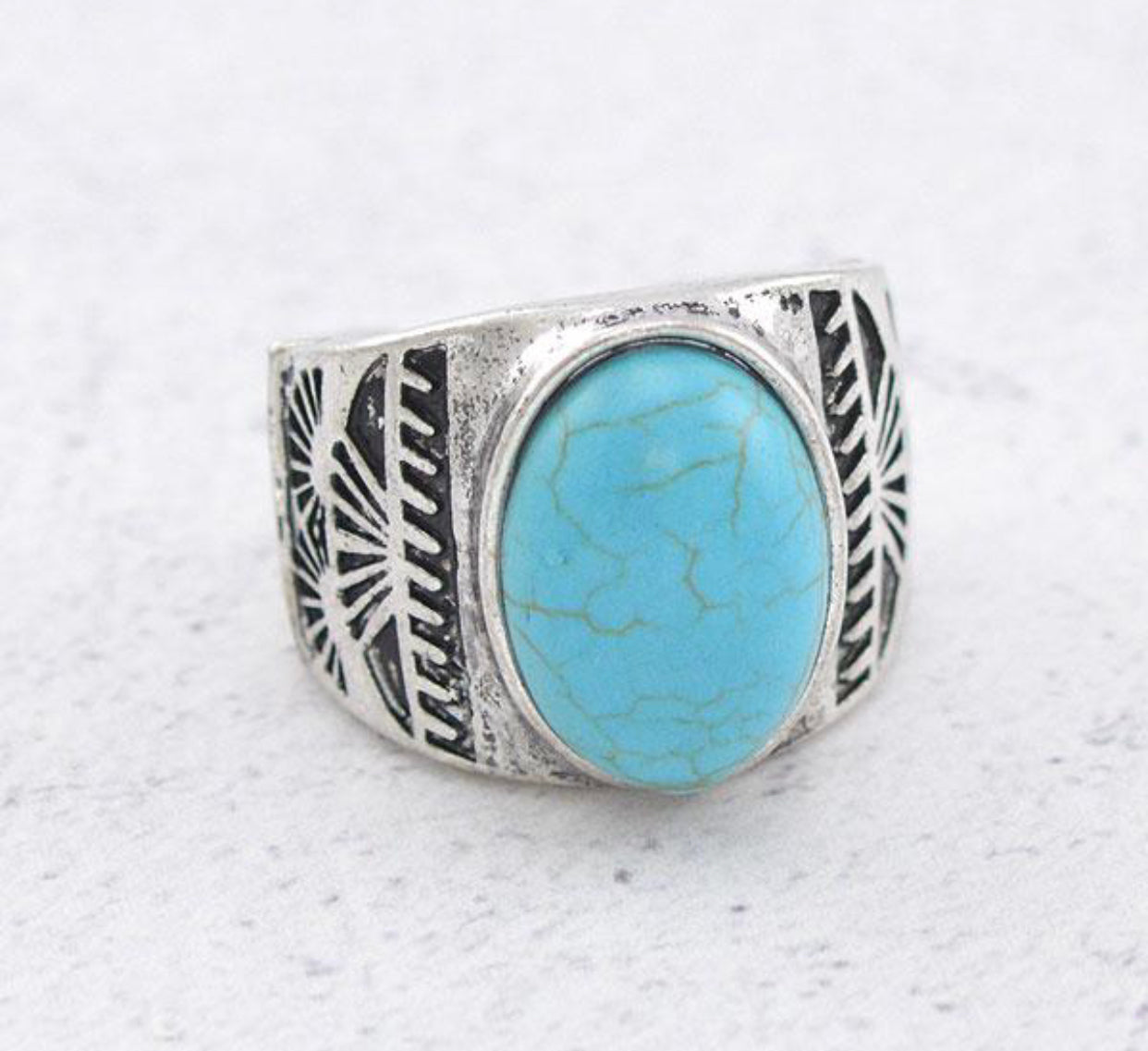 Turquoise Semi Stone Stretch Ring