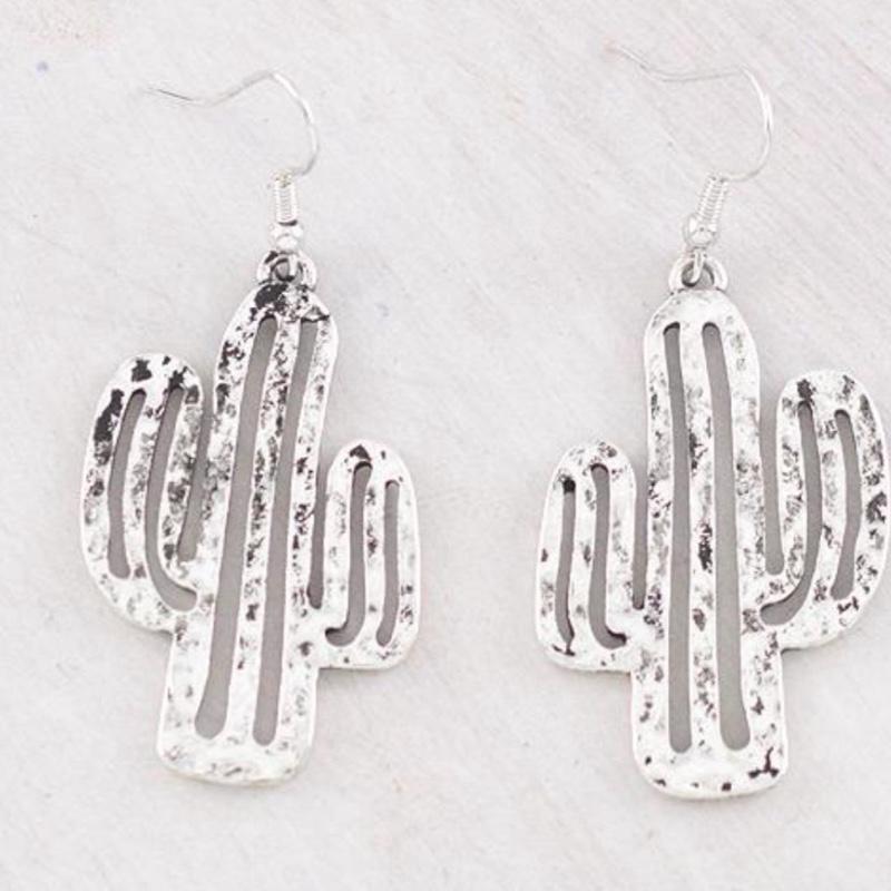 Hammered Cactus Earrings