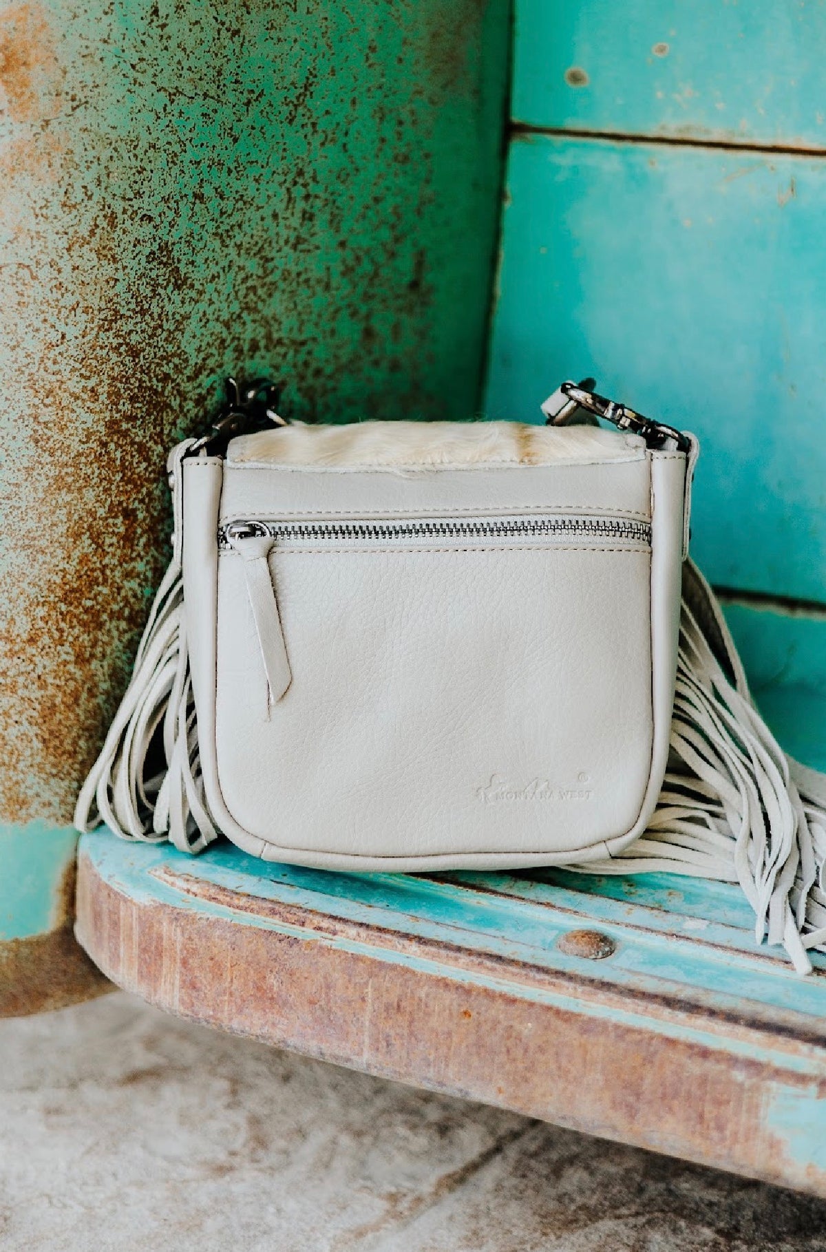 Cowhide Fringe Crossbody Bag