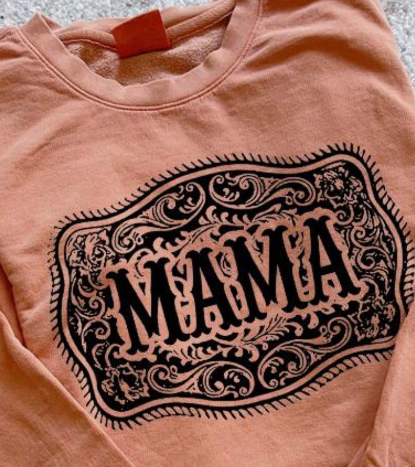 Mama Belt Buckle Comfort Color Sweatshirt