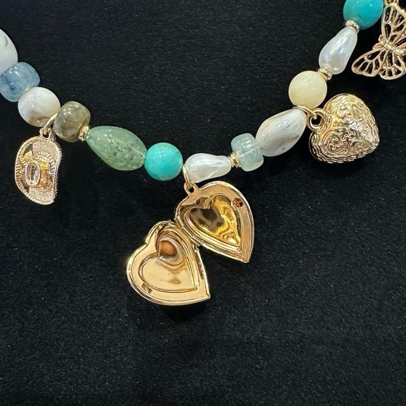 Western Charm Necklace with Heart Shaped Locket