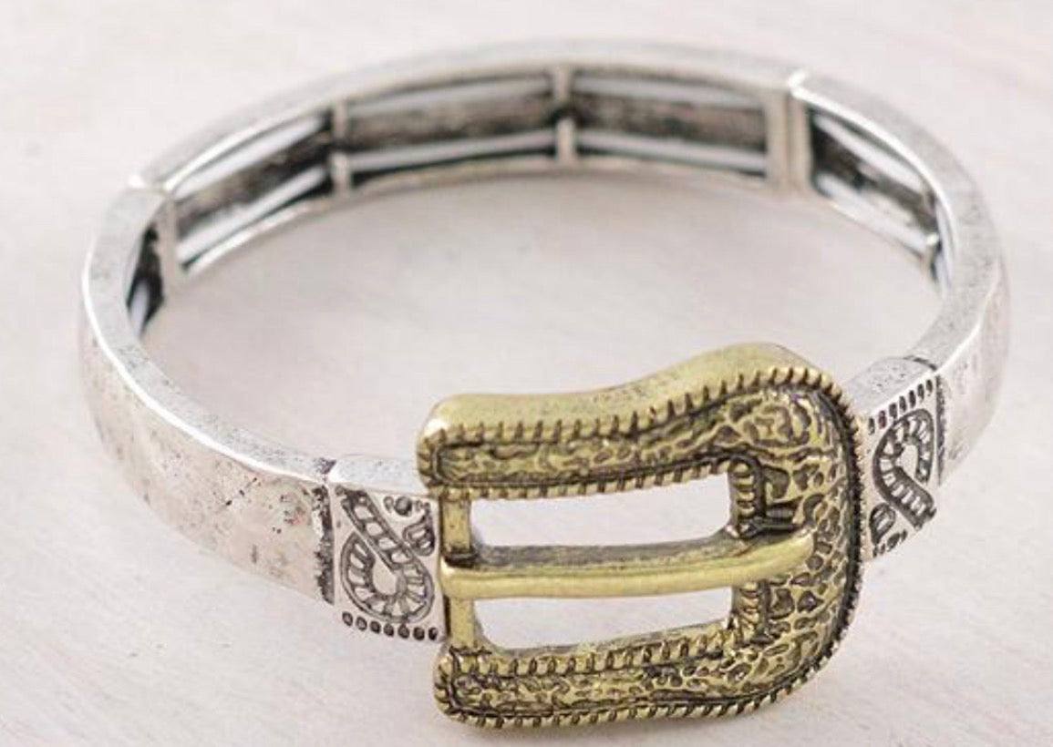 Western Belt, Buckle Stretch Bracelet