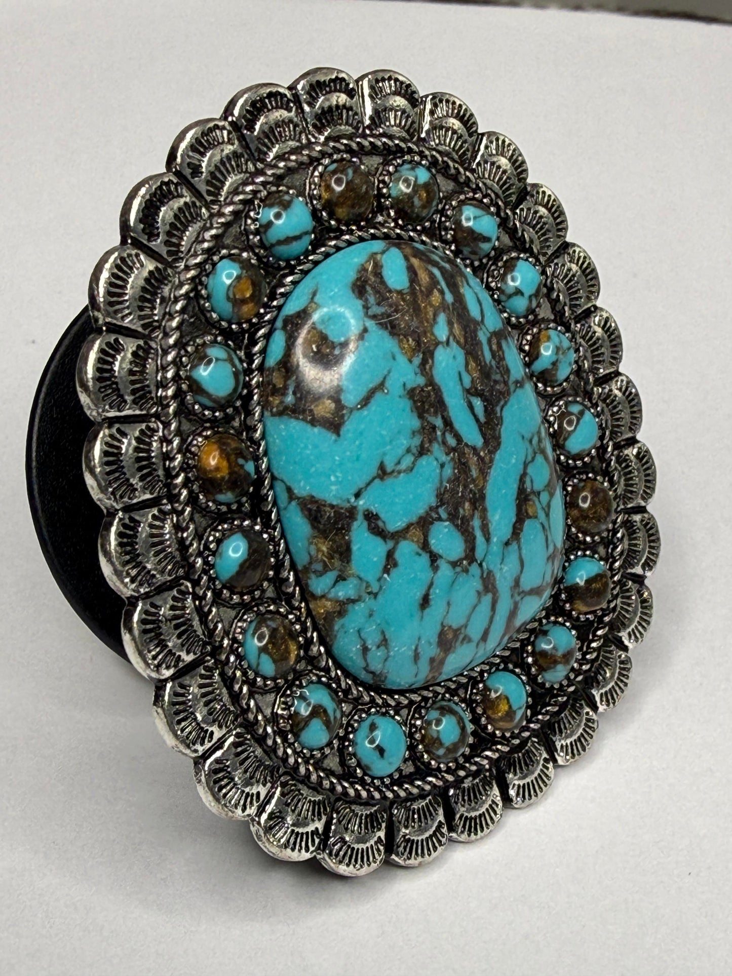 Western Stone Phone Grip & Stand Turquoise