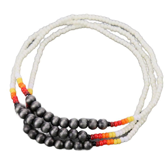 Aztec Seed Bead Stackable Three Bracelet Set