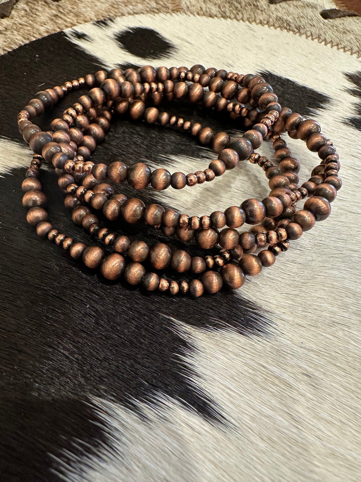 Western Copper Colored Stackable Stretch Bracelets