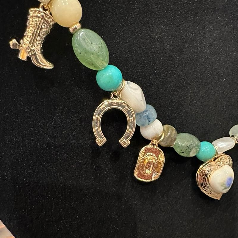 Western Charm Necklace with Heart Shaped Locket