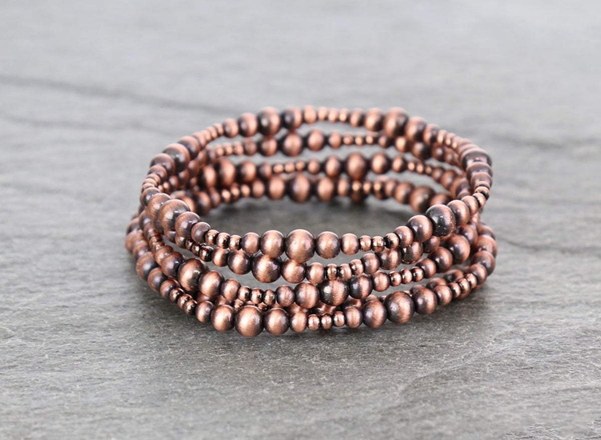 Western Copper Colored Stackable Stretch Bracelets