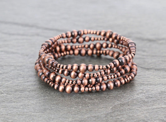 Western Copper Colored Stackable Stretch Bracelets