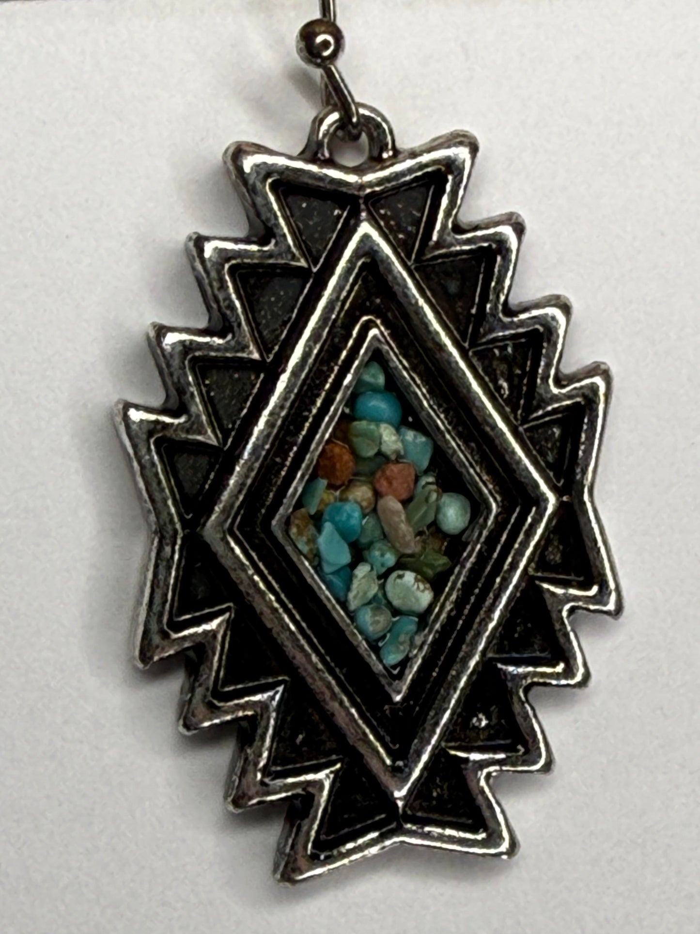 Western Aztec Chip Stone Dangle Earrings