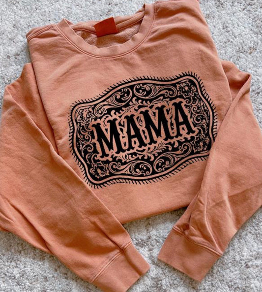 Mama Belt Buckle Comfort Color Sweatshirt