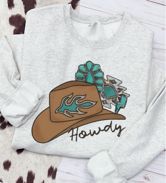 Howdy Cowboy Hat Sweatshirt