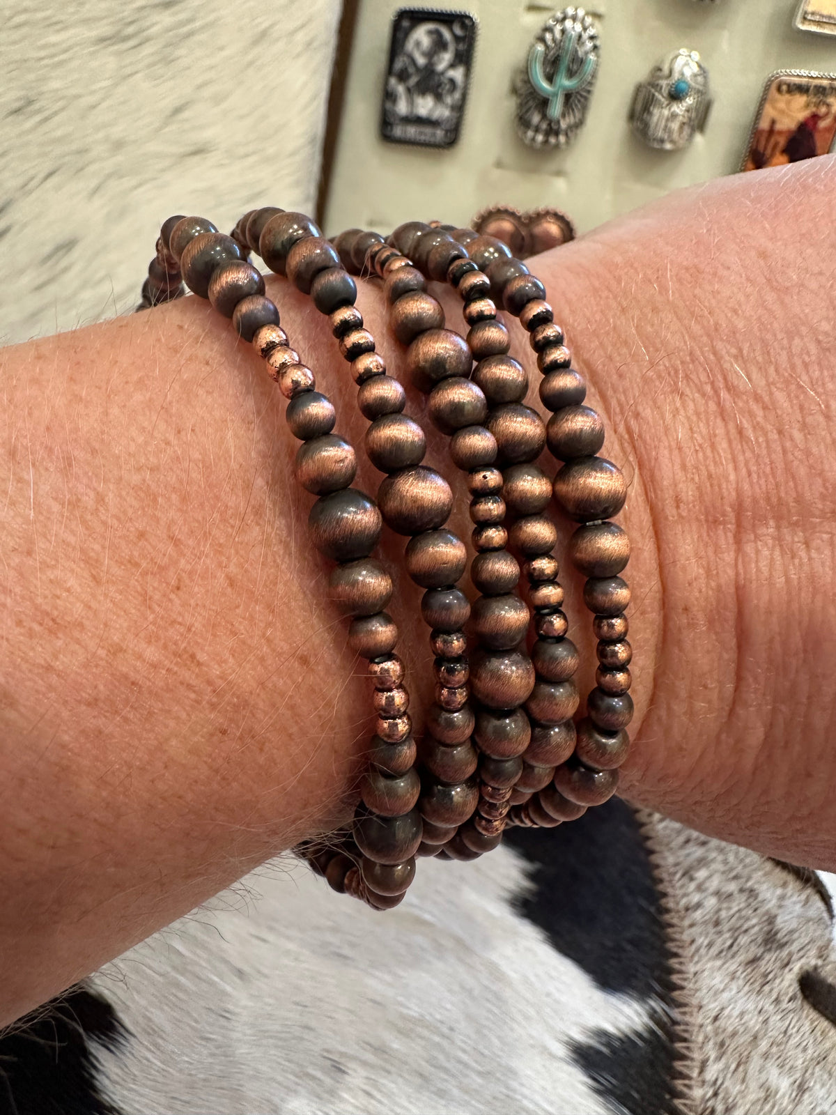 Western Copper Colored Stackable Stretch Bracelets