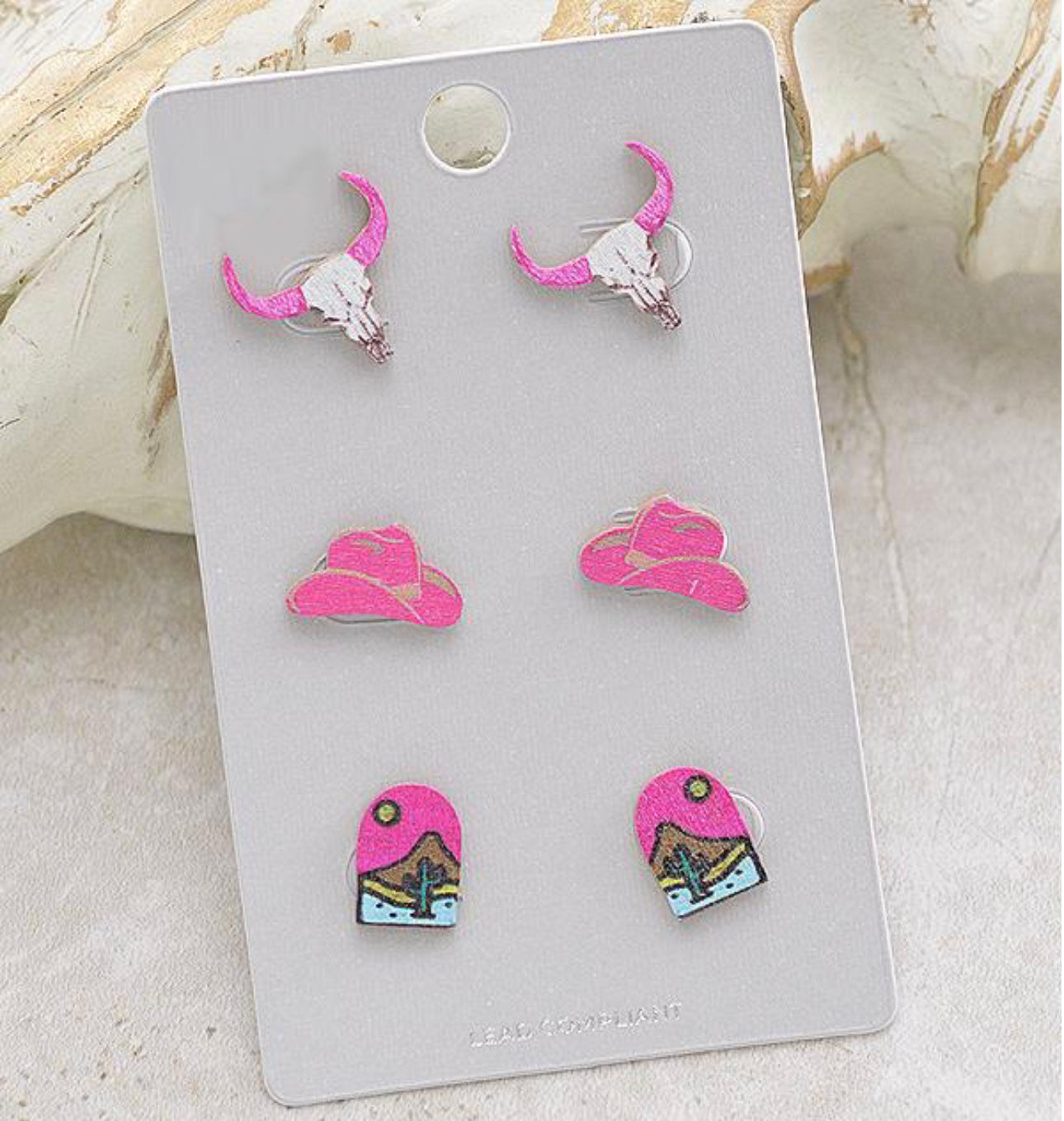 Pink Country Earring Set