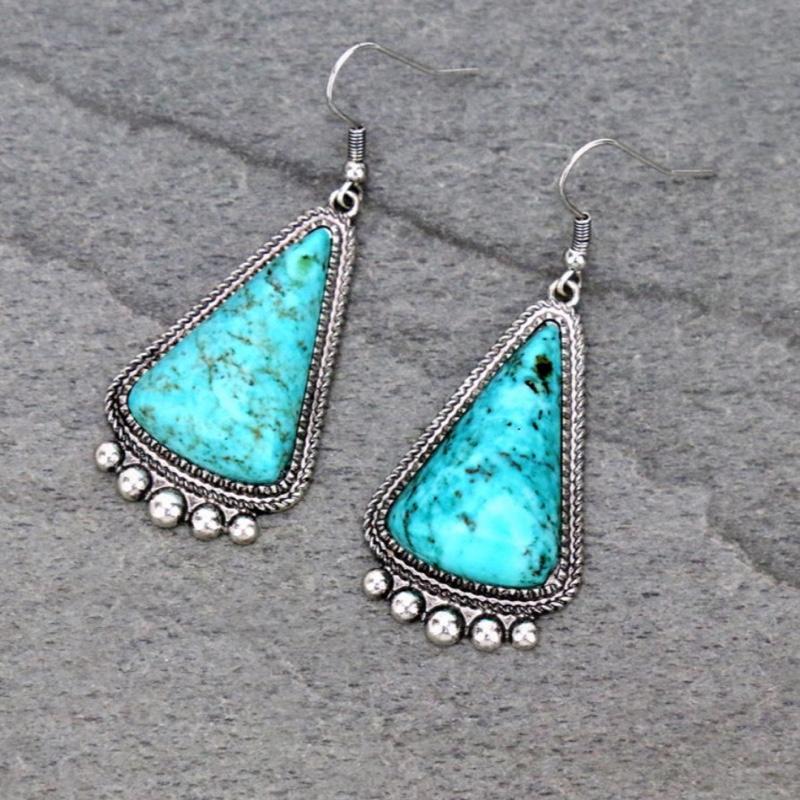 Western Triangular Dangle Earrings