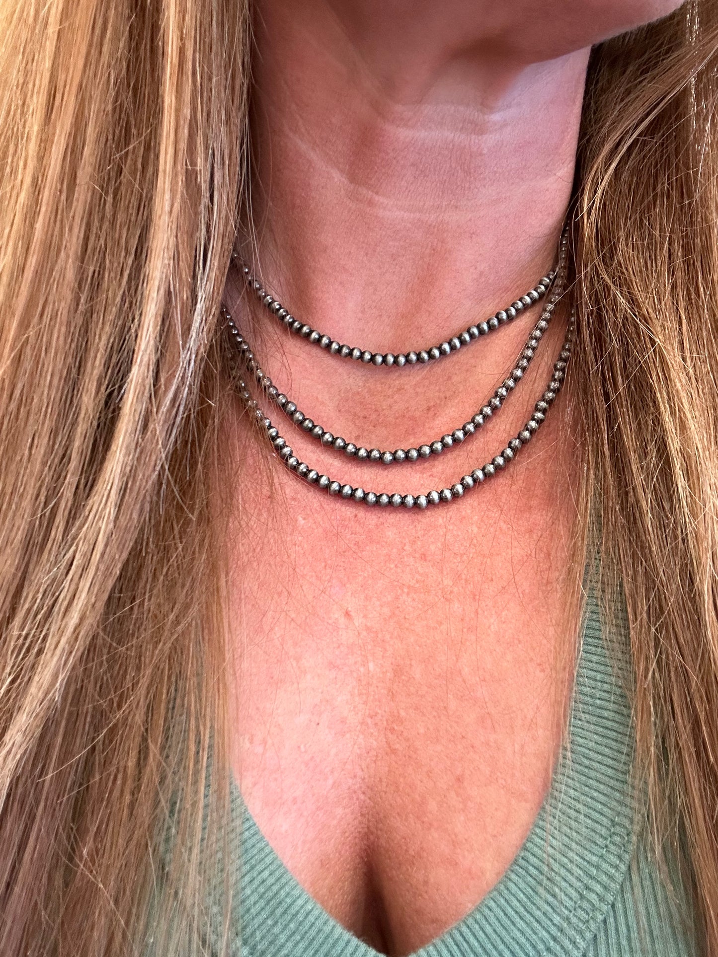 Western Three Row Navajo Style Layering Necklace