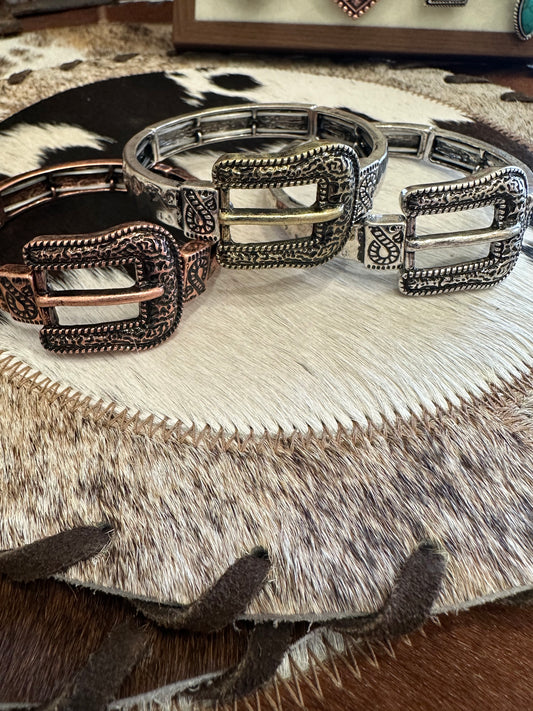 Western Belt, Buckle Stretch Bracelet