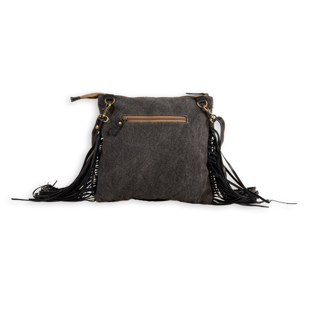 Tumbleweed Trail Fringed Hand-Tooled Cow Hide Bag