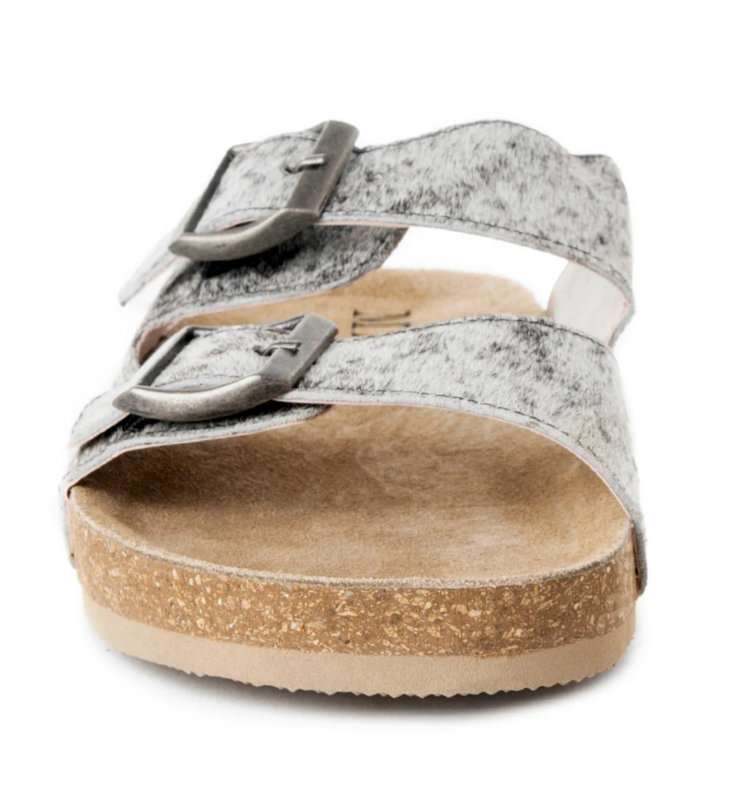 Restful Sandals Black and White Cowhide