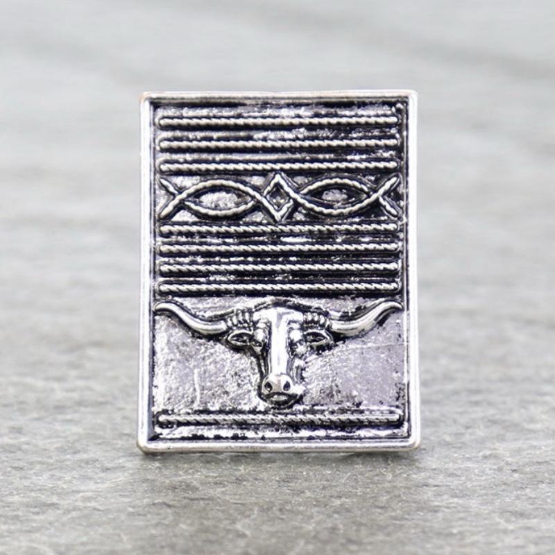 Western Steer Boot Stitch Cuff Ring