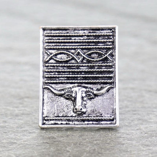 Western Steer Boot Stitch Cuff Ring