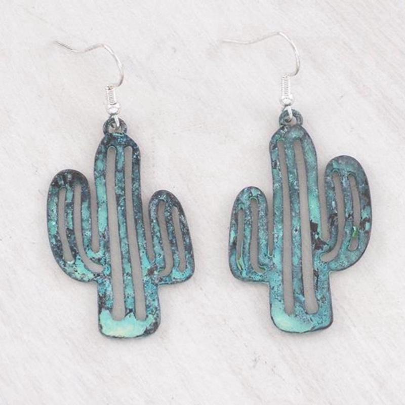 Hammered Cactus Earrings