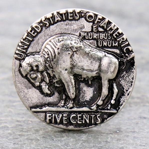 Western Buffalo Coin Cuff Ring