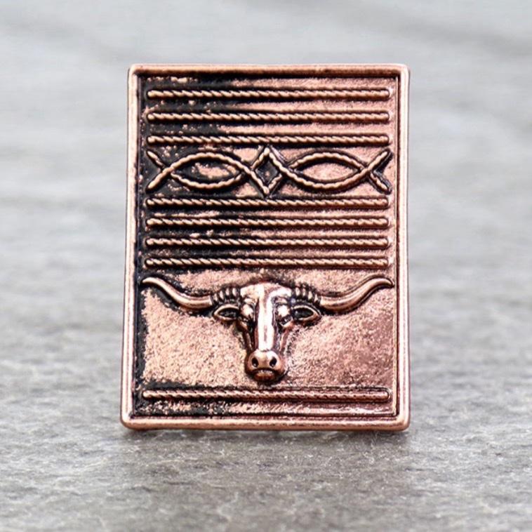 Western Steer Boot Stitch Cuff Ring