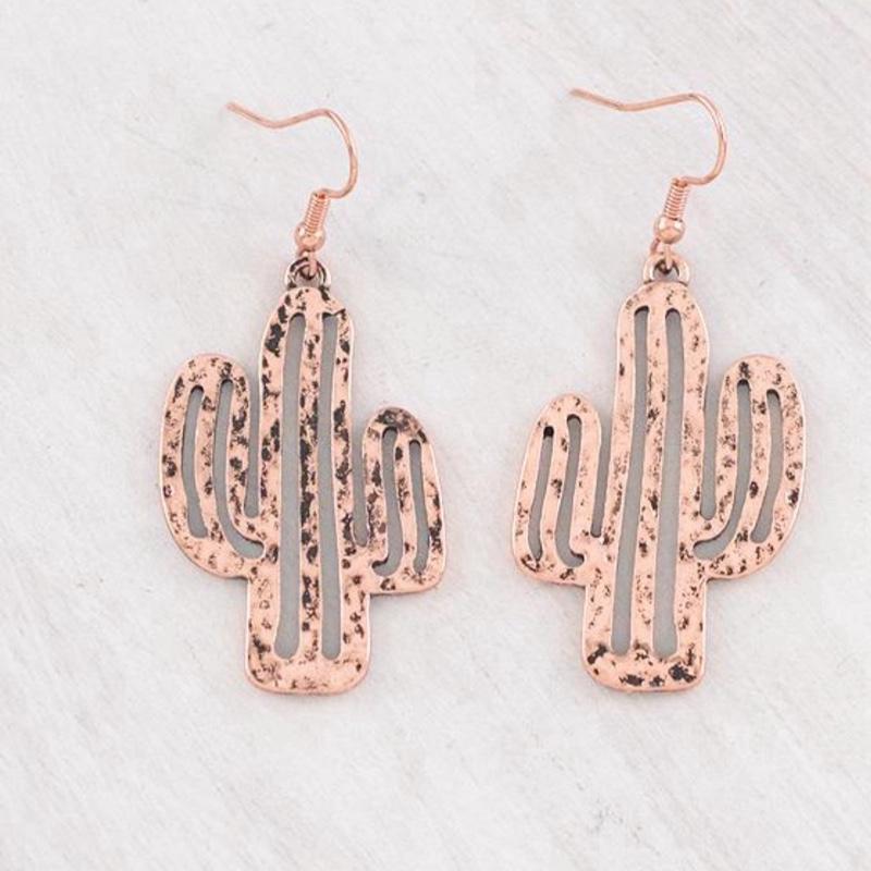 Hammered Cactus Earrings