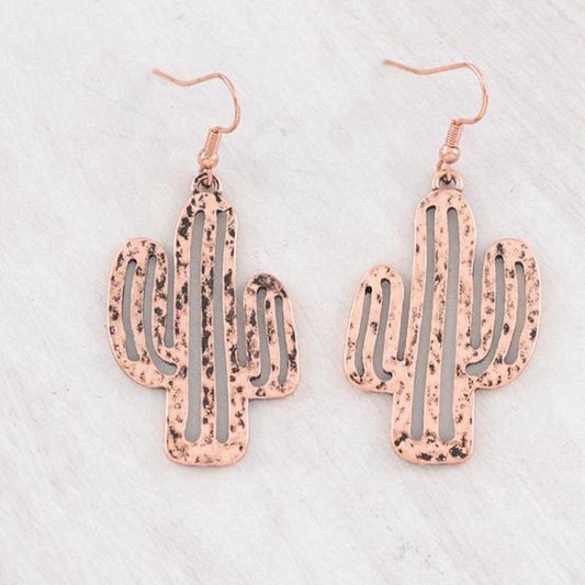 Hammered Cactus Earrings