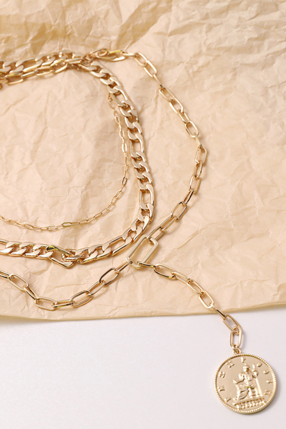 18K Gold-Plated 3-Piece Chain Necklace