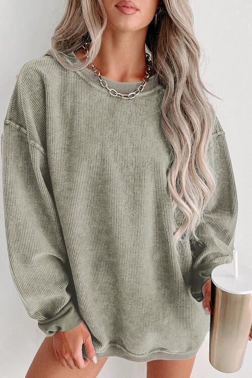 Round Neck Dropped Shoulder Sweatshirt