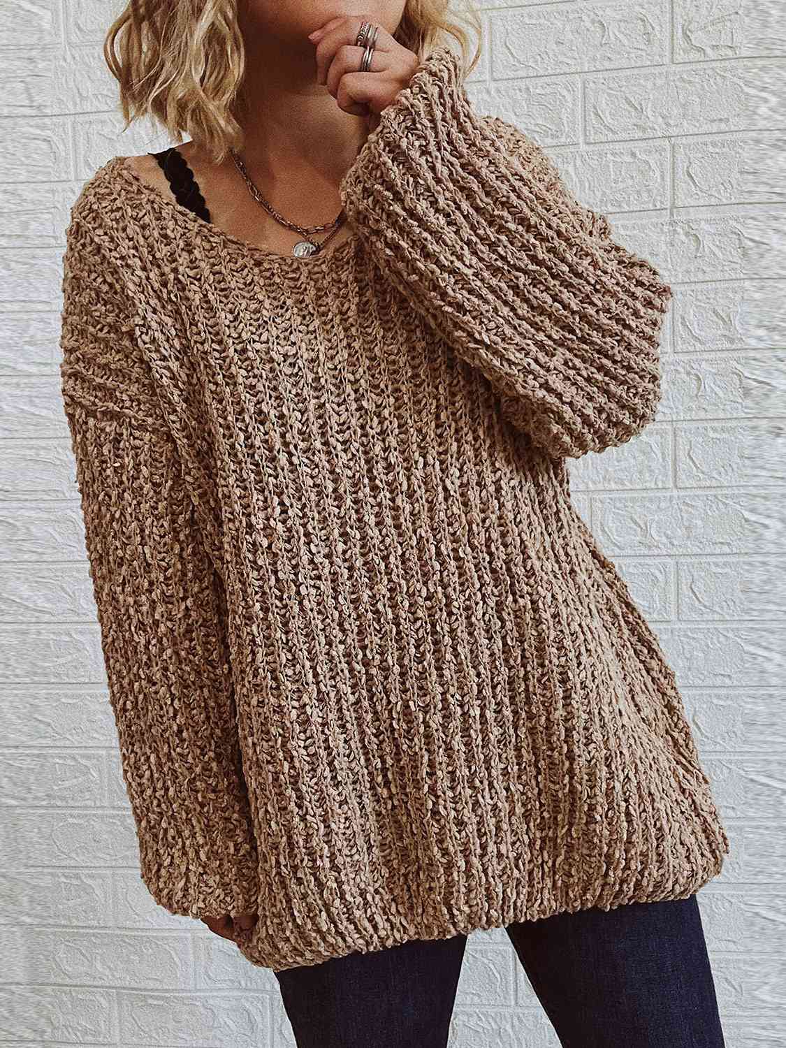 V-Neck Long Sleeve Sweater