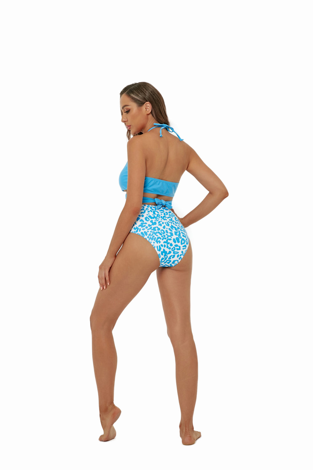 Two-Tone Crisscross Bikini Set