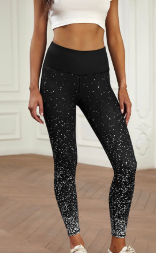 Scattering Dots Black Leggings