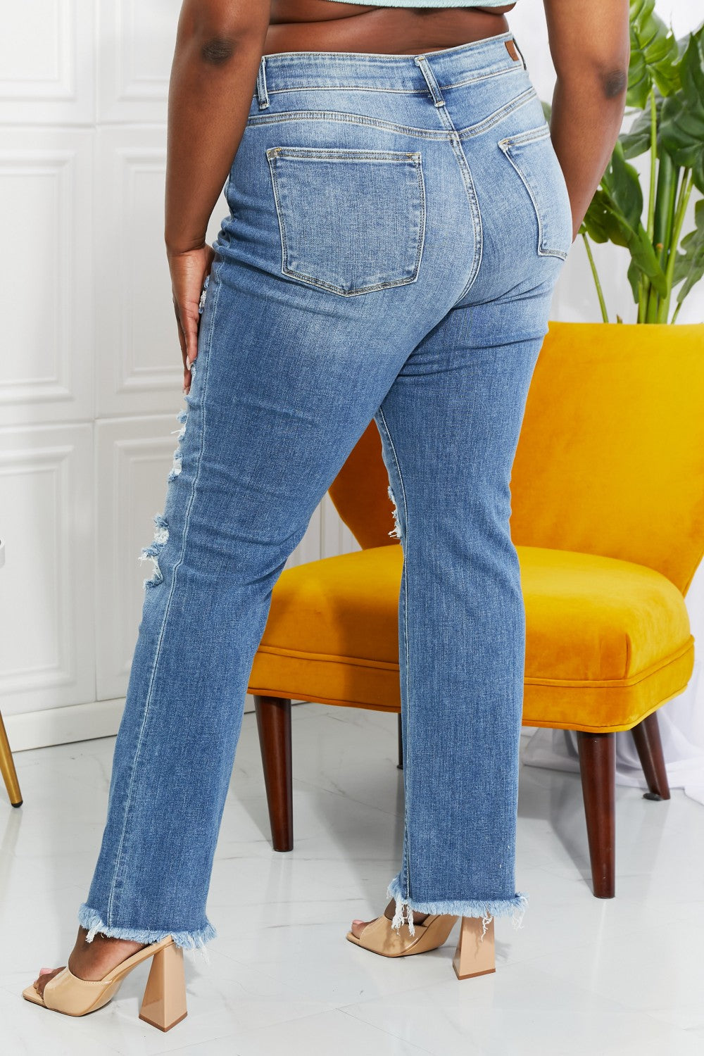 Judy Blue Full Size Janie High Waisted Patched Bootcut