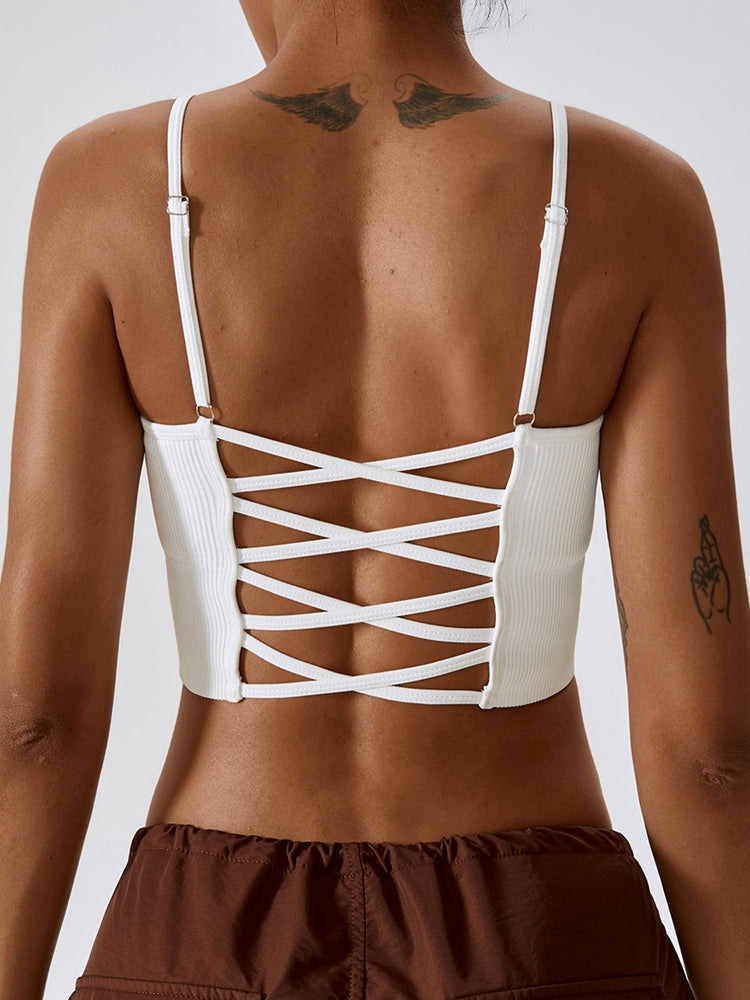 Lace-Up Cropped Tank Top