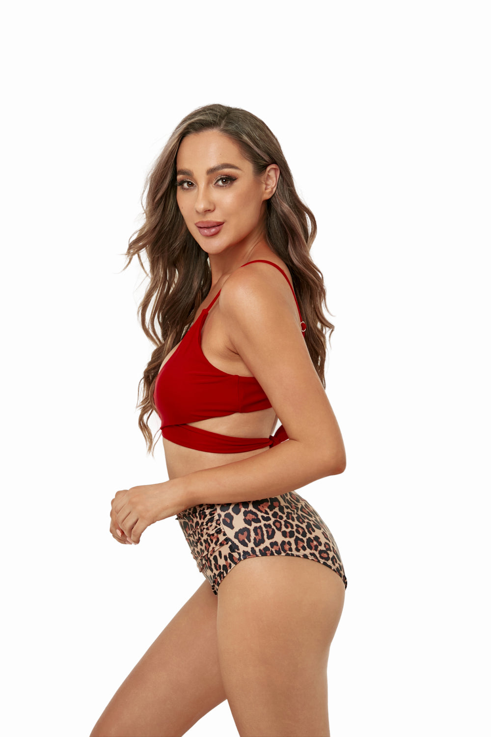 Two-Tone Crisscross Bikini Set
