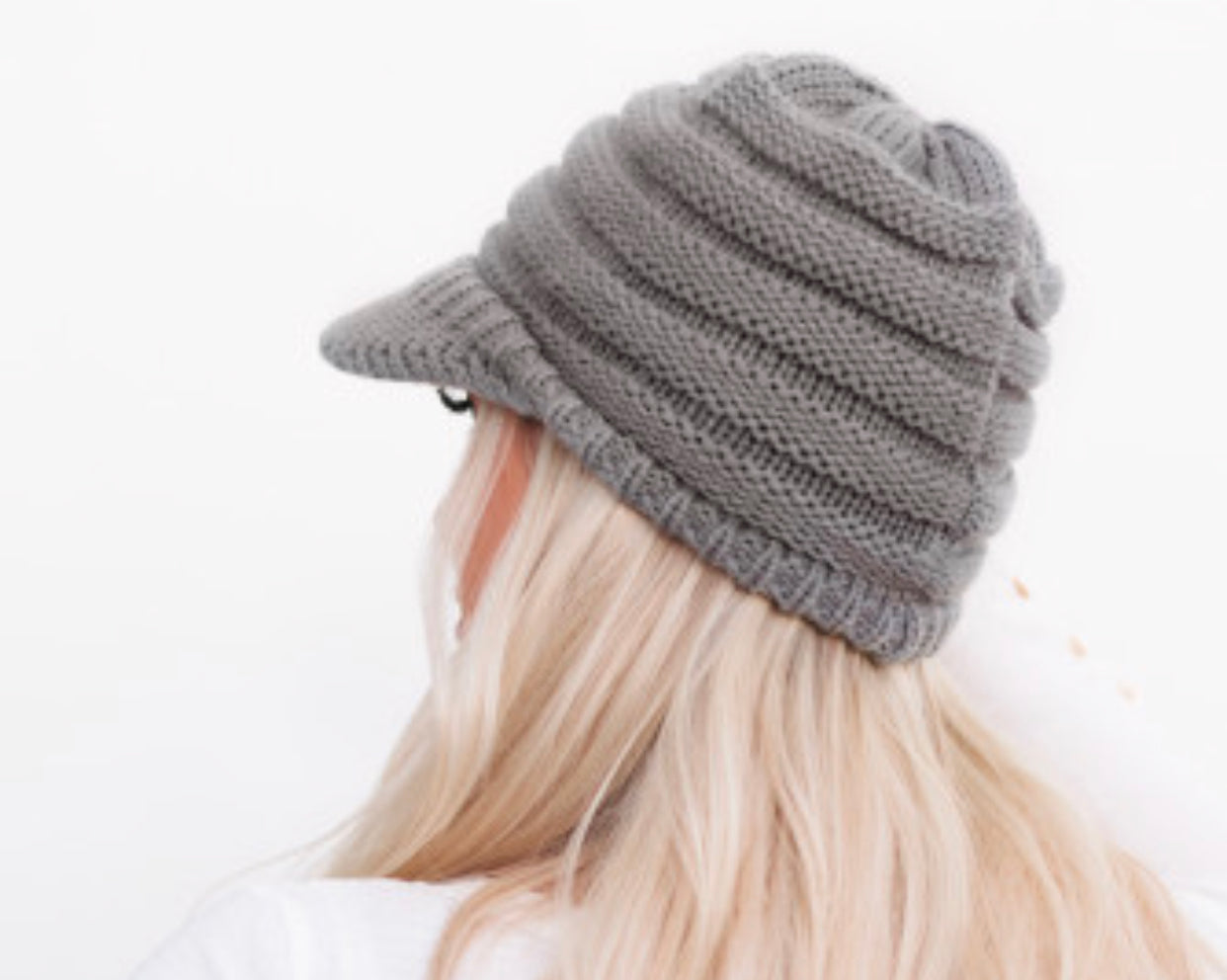 Knit Ponytail Cap