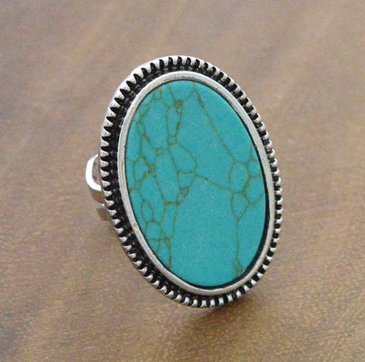 Turquoise Oval Cuff Ring