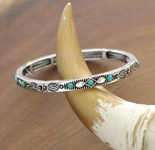 Western Semi Stone Stackable Bracelet