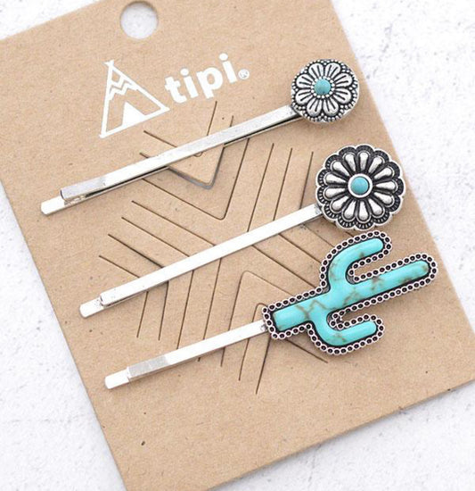 Western Turquoise Bobby Pin