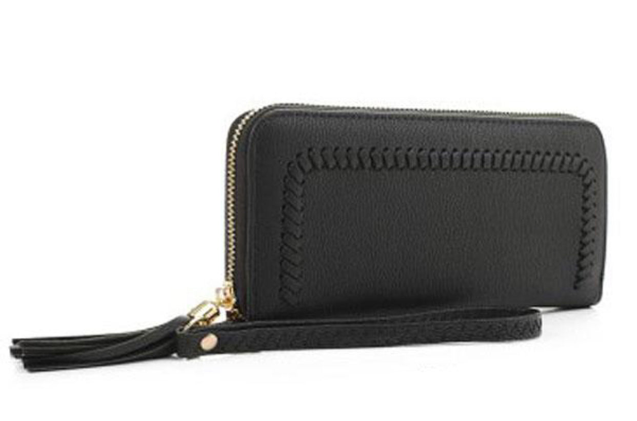 Stitch Trim Wallet With Tassel