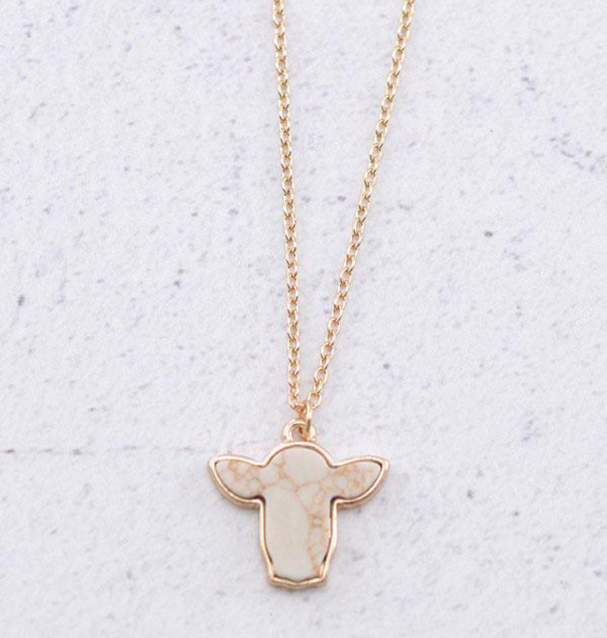 Stone Cow Necklace