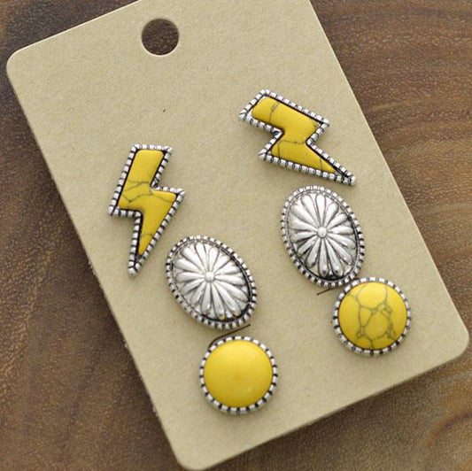 Stone Lightening Bolt 3PC Set